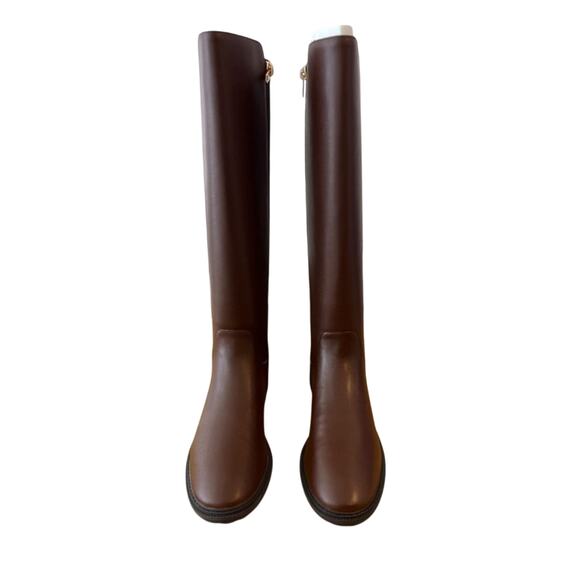 Fitz Walnut Leather Riding Boots Women’s 8.5B Tall Equestrian Knee High Brown - Picture 4 of 10